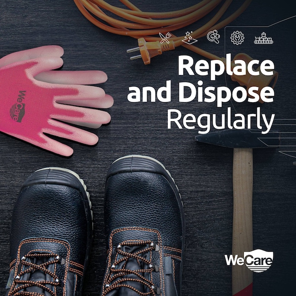 Guantes de trabajo de seguridad Wecare recubiertos de PU, agarre superior tamaño grande, 3 pares, rosa, 3PK - WMN100218