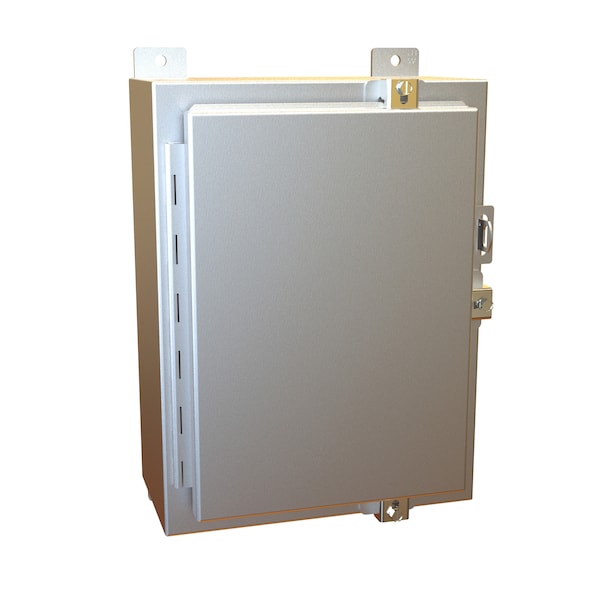 Hammond Aluminum Electrical Enclosures, 16 in H, 6 in D, 12 in W, NEMA 4X, Hinged - 1418N4ALB6