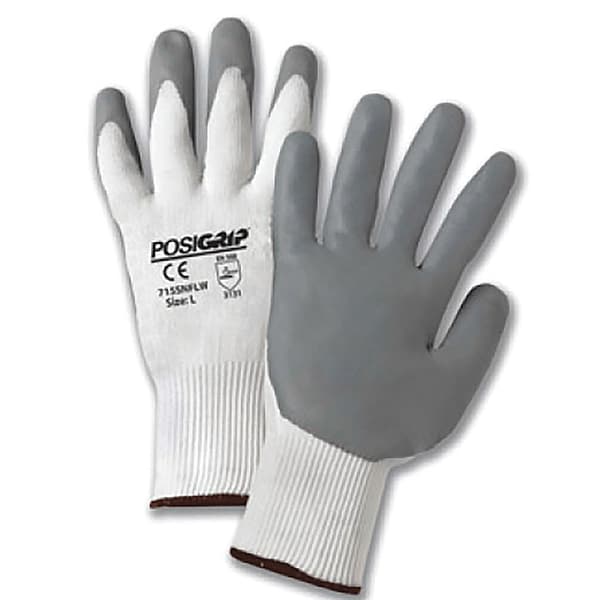 Guantes recubiertos de nitrilo Foam Pip, cobertura en la palma, blanco, L, paquete de 12 - 715SNFLW/L