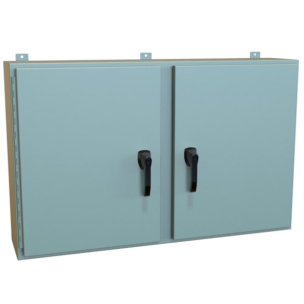 Hammond Steel Electrical Enclosures, 30 in H, 10 in D, 48 in W, NEMA 4, Hinged - HN4WM304810GY