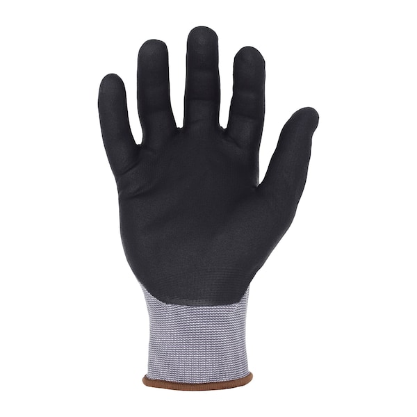 Guantes de trabajo de Nylon/Spandex gris de 15 ga. con recubrimiento de palma de Nitrilo negro, Azusa Safety Duradex, Talla S - DX1000.