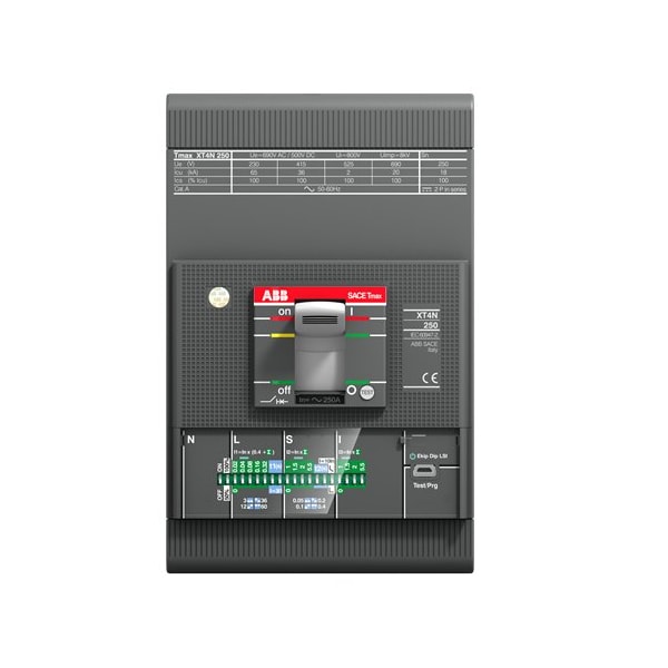 Abb Molded Case Circuit Breaker, XT4N Series, 250A, 3 Pole, 600V AC, 65kA - XT4NU3250EFF000XXX