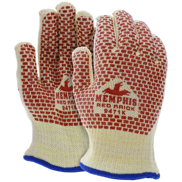 Guantes de seguridad Mcr, Kevlar Terry Rojo con recubrimiento de nitrilo M, paquete de 12 - 9471K