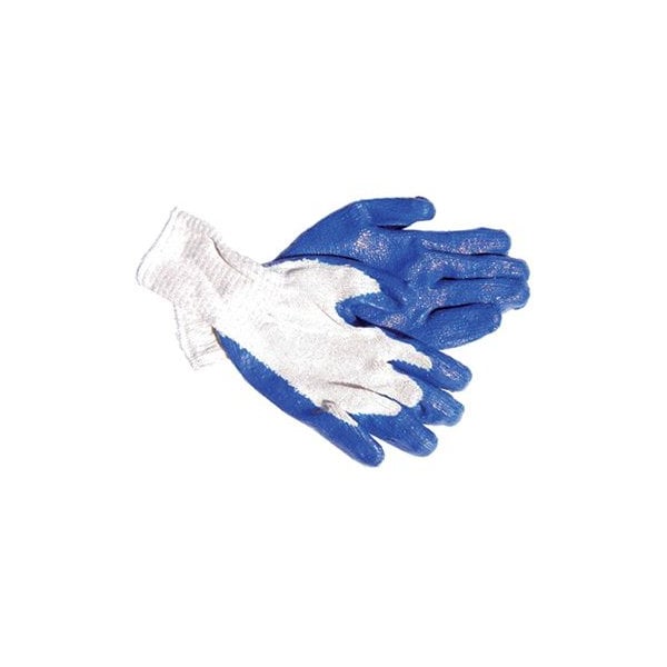 Los Guantes de Hombre Cepillo de Poliéster/Algodón, Palma de Látex Azul, Talla Extra Grande, Paquete de 12 - GLOVE-8429