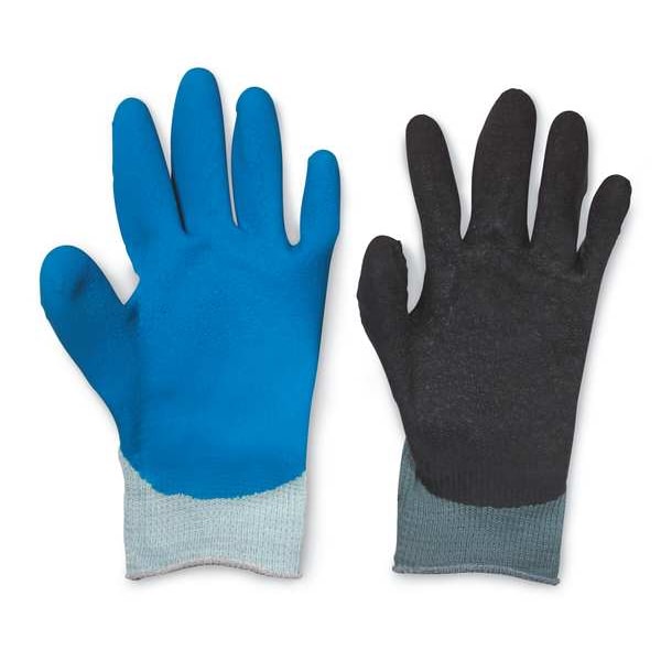 Guantes recubiertos de látex natural Showa, cobertura en la palma, azul/gris, L, par - 300L09