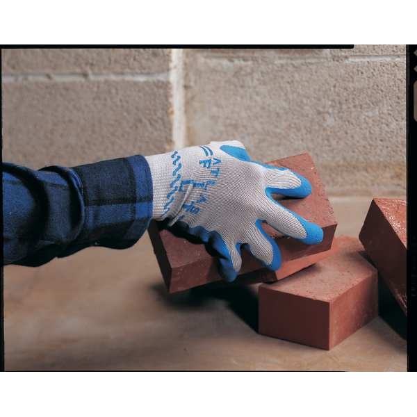 Guantes recubiertos de látex natural Showa, cobertura en la palma, azul/gris, L, par - 300L09