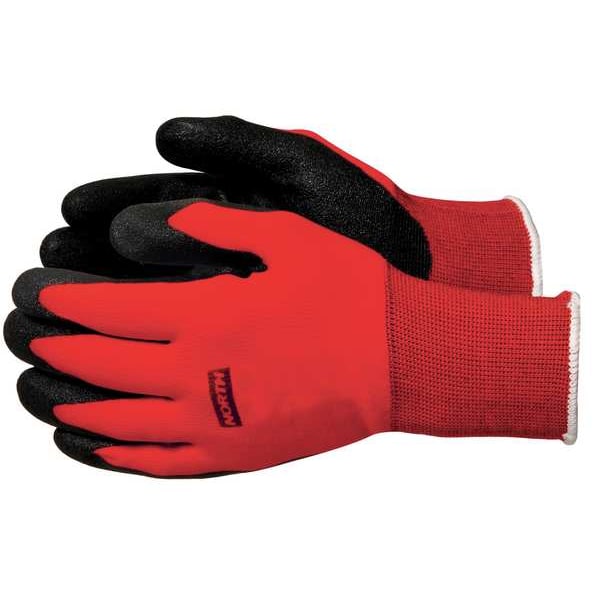 Guantes recubiertos de nitrilo espumoso Honeywell North, NorthFlex Red, Cobertura de palma, Nivel de abrasión 4, Rojo/Gris, L, 1 Par - NF11/9L