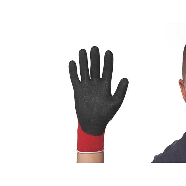 Guantes recubiertos de nitrilo espumoso Honeywell North, NorthFlex Red, Cobertura de palma, Nivel de abrasión 4, Rojo/Gris, L, 1 Par - NF11/9L