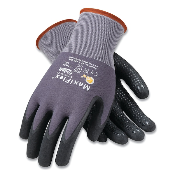 Guantes de nailon sin costuras Maxiflex Endurance, medianos, gris/negro, par, 12 piezas - 34-844/M