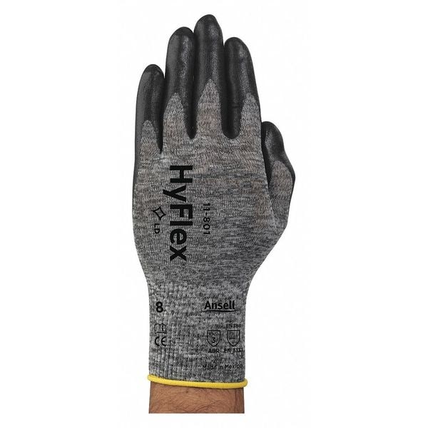 Guantes recubiertos de nitrilo espumado Ansell, cobertura en la palma, color gris, talla L, PAR - 11-801-9-L