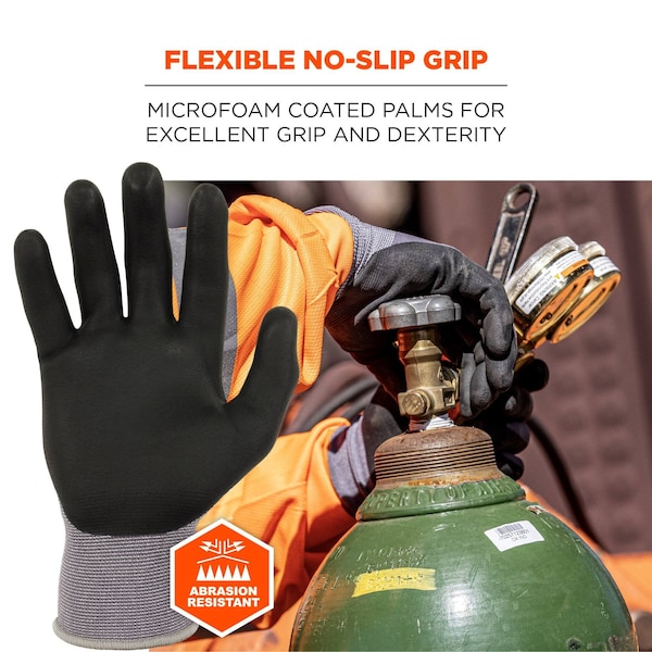 Guantes recubiertos de nitrilo Proflex By Ergodyne con palma de microespuma, color gris, tamaño XXL - 7000