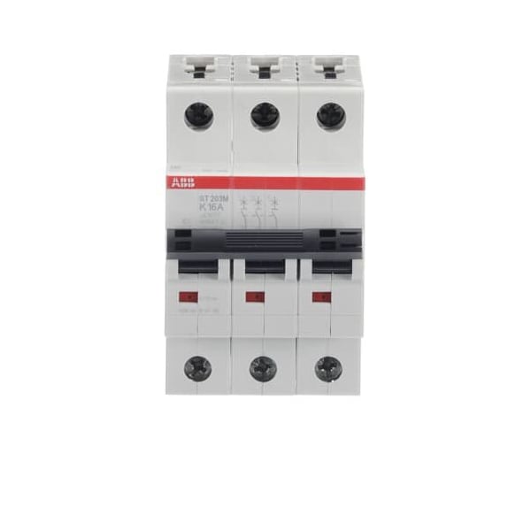 Abb Circuit Breaker, ST203 Series, 16A, 3 Pole, 10kA, K Curve - ST203M-K16