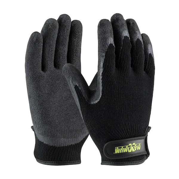 Guantes recubiertos de látex Pip, cobertura en la palma, negro, XL, paquete de 12 - 39-C1375/XL