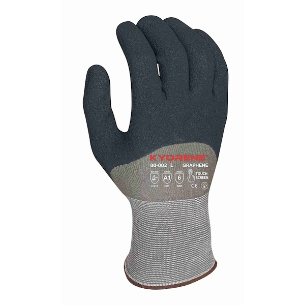 Kyorene 15g Gris Kyorene Grafito A1 Liner con HCT Microespuma Negra Recubrimiento de Nitrilo en los nudillos Guantes PK - 00-002 (XL)