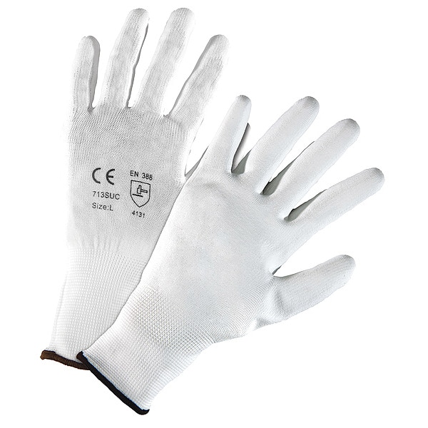 Guantes de Trabajo Pip, Blancos, Recubiertos de PU, Nylon, S, Paquete de 12 - 713SUC/S
