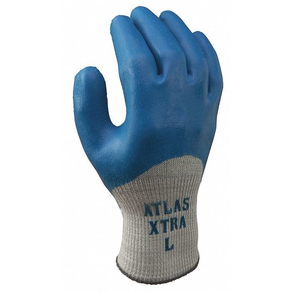 Guantes recubiertos de látex natural Showa, cobertura de 3/4 en inmersión, azul/gris, S, par - 305S-07