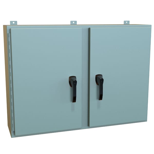 Hammond Steel Electrical Enclosures, 30 in H, 10 in D, 42 in W, NEMA 4, Hinged - HN4WM304210GY