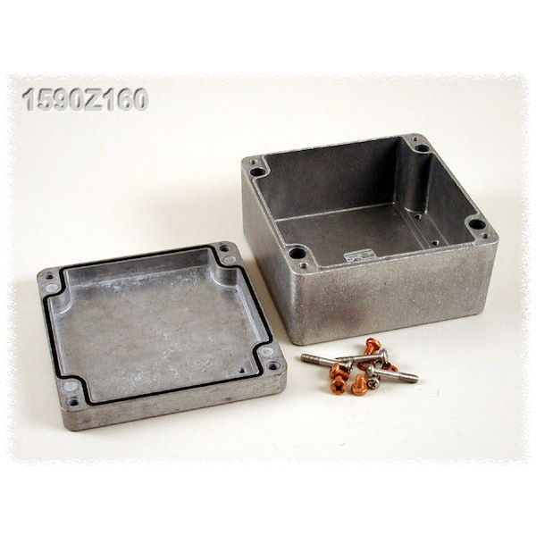 Hammond Aluminum Electrical Enclosures, 6.3 in H, 3.53 in D, 6.3 in W, NEMA 4, 4X, 6, 6P, 12, 13, Screw On - 1590Z160