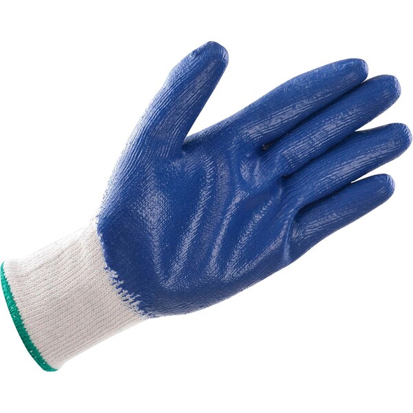 Guantes de trabajo de punto recubierto de látex industrial global, natural/azul, mediano, 1 docena - 708355M