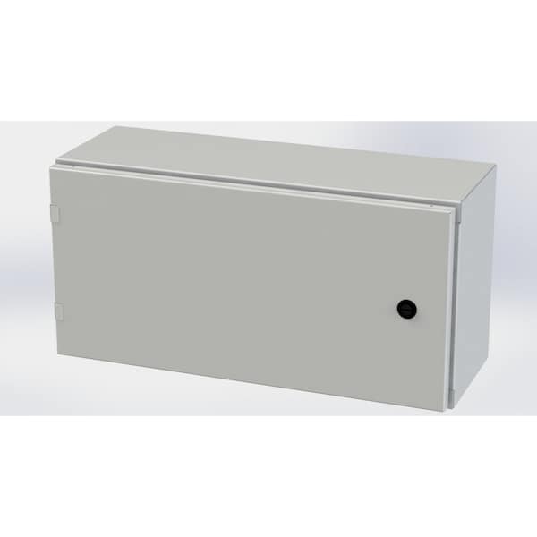Saginaw Control & Engineering Carbon Steel Electrical Enclosures, 12 in H, 8 in D, 24 in W, NEMA 3R, 4, 12, 13, Hinged - SCE-12EL2408LPLG