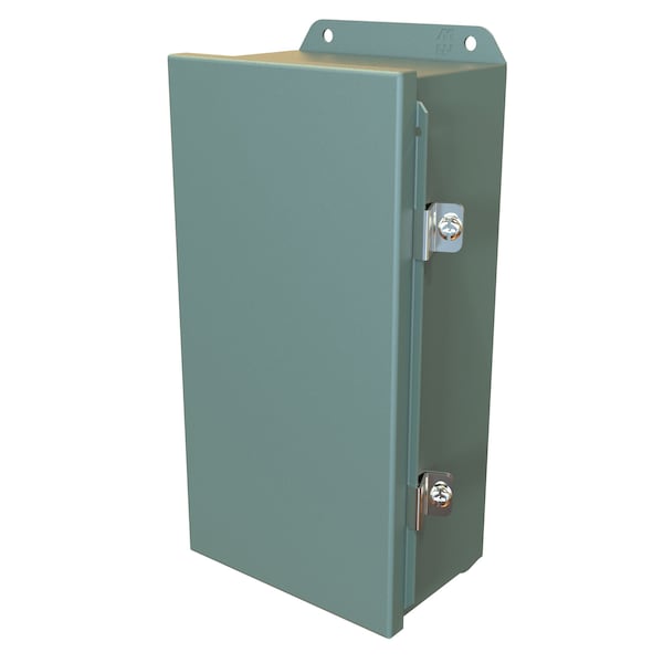 Hammond Steel Electrical Enclosures, 12 in H, 4 in D, 6 in W, NEMA 4, 12, Hinged - HJ1264HLP