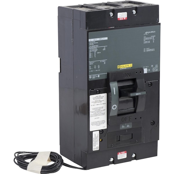 Square D Molded Case Circuit Breaker, LAL Series, 300A, 3 Pole, 600V AC, 42kA at 240V AC - LAL363001021