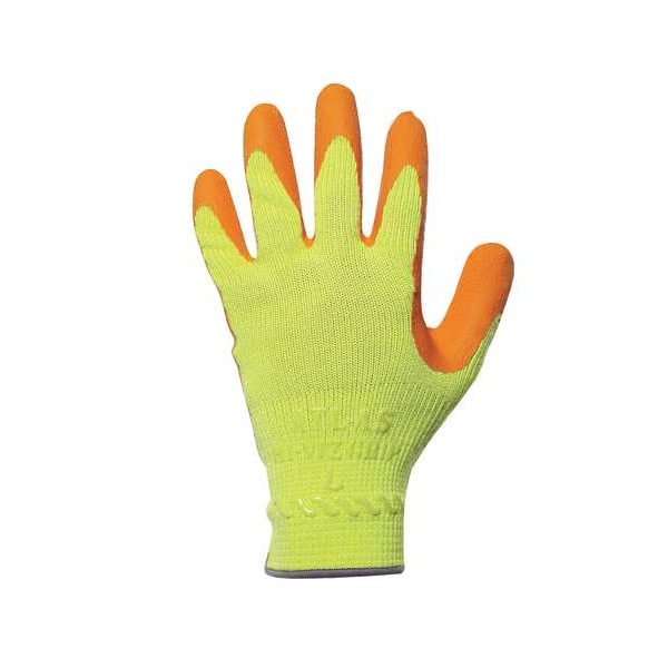 Guantes recubiertos de látex natural Hi-Vis de Showa, cobertura en la palma, naranja/amarillo, L, par - 317L-09