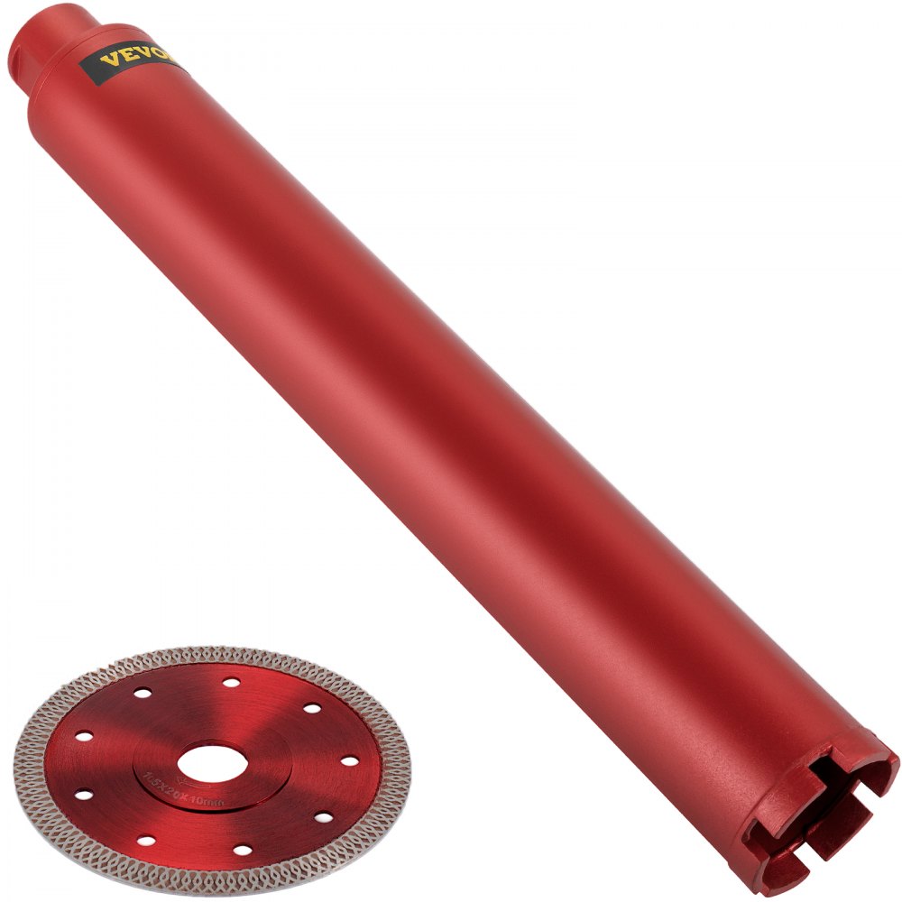 VEVOR Diamond Core Drill, 2.5"/63mm Diameter Core Drill Bit, 14"/355mm Concrete Core Drill Bit, 5/8"-11 Thread Core Bit, Wet Drill Core Bits w/a Blade, Diamond Dry/Wet Coring Bit For Concrete Brick - JGSKZY2.514INCPD9V0