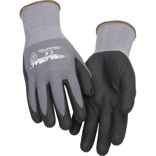 Guantes de Nailon con recubrimiento de Nitrilo en Micro-Espuma Industrial Global, Calibre 15, Talla Grande - 708122L