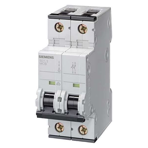 Siemens Circuit Breaker, 5SY6 Series, 40A, 2 Pole, 400V AC, 5kA at 400V AC, B Curve - 5SY62406