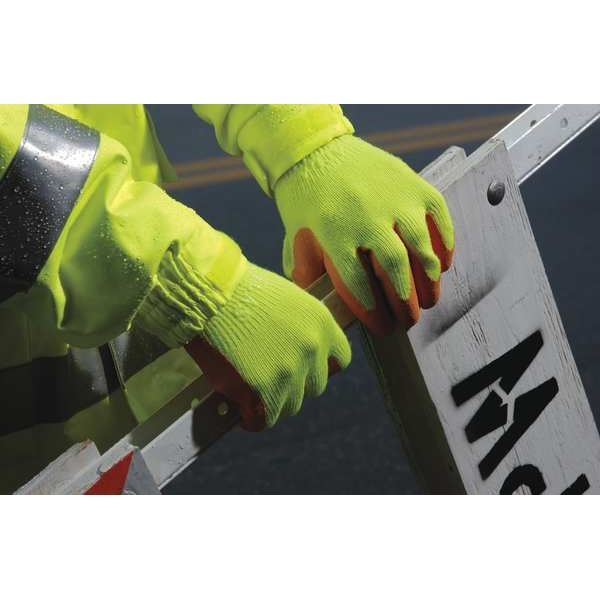 Guantes recubiertos de látex natural Showa, cobertura en la palma, naranja/amarillo, S, par - 317S-07