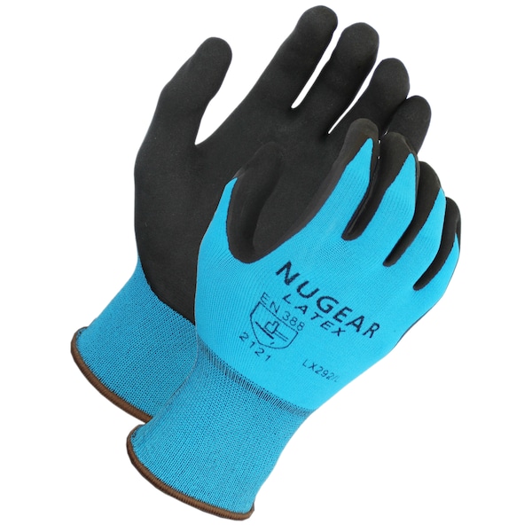 Guante recubierto de látex de espuma Nugear, con carcasa azul, M - LX292M1