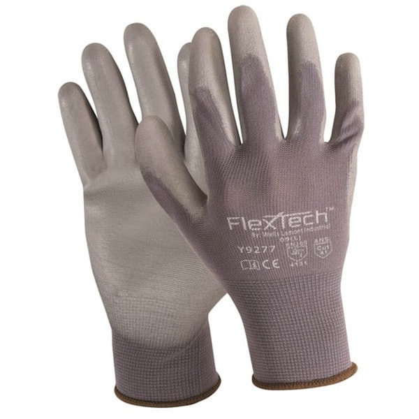 Guantes recubiertos de poliuretano Wells Lamont, cobertura en la palma, gris, S, par - Y9277S