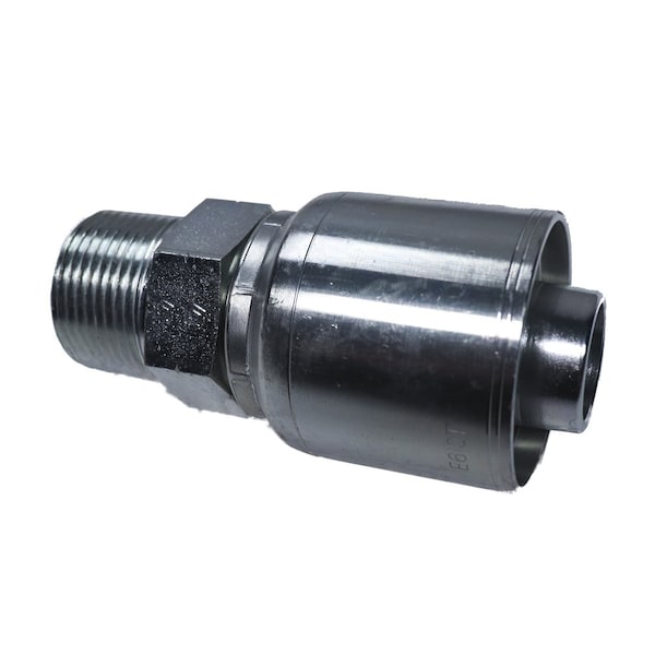 Intertraco Hydraulic Crimp Hose Fitting - SAE 37° JICM - Rigid - 3/8 ID, 3/4-16 Thread - 472153
