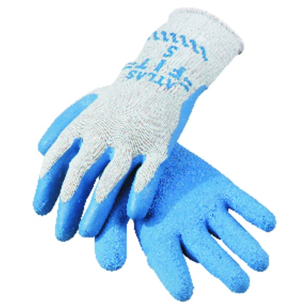 Guantes de trabajo recubiertos para interiores y exteriores, unisex, de ajuste Atlas Showa azul/gris tamaño S 1 par - 300S-07.RT