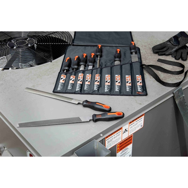 Crescent Nicholson 9 Piece 6", 8", 10" & 12" Maintenance File Set with Ergonomic Handles - 22030HNNN