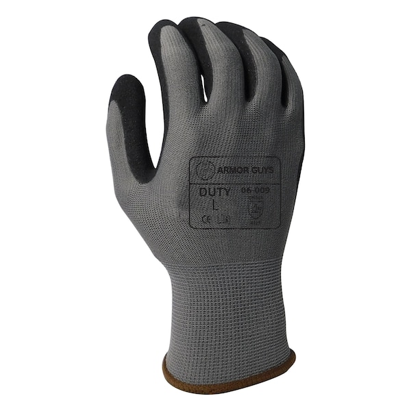 Guantes de Protección Armor Guys de 13g con Forro de Poliéster Gris y Recubrimiento de Palma de Nitrilo Microespumado HCT Negro, XL, Paquete de 12 - 06-009-XL