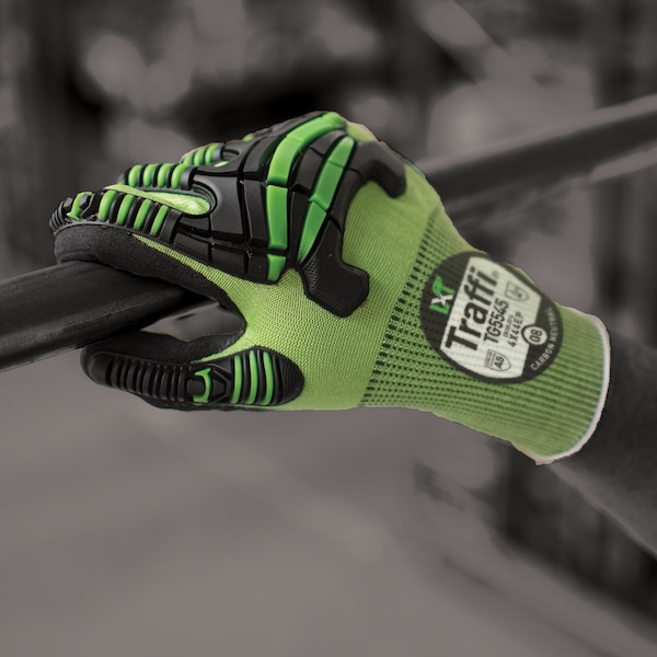 Guante de nitrilo Traffi TG5545 LXT Impact Cut A5, Tamaño 9 - TG5545-GR-9