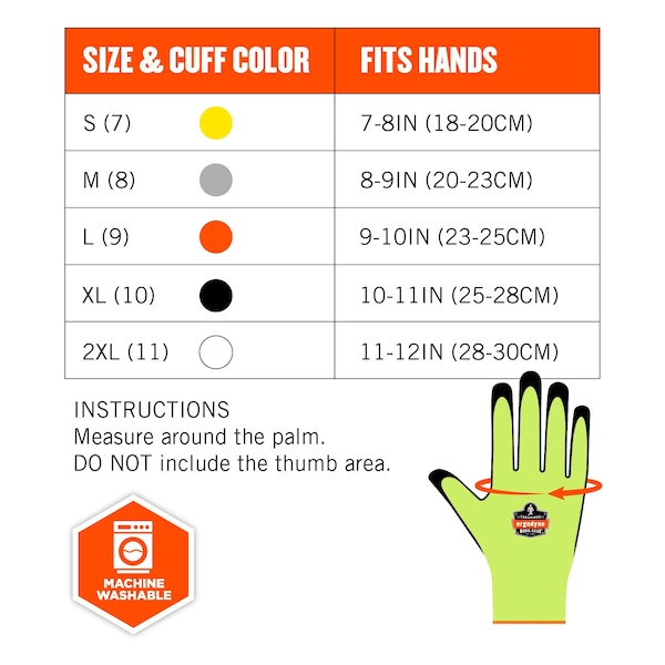 Proflex By Ergodyne Guantes recubiertos CR 7022, Clasificación A2, ANSI, 144 pares, color lima, Talla 2XL, paquete de 144 - 17876