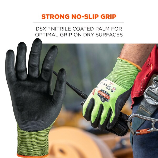 Proflex By Ergodyne Guantes recubiertos CR 7022, Clasificación A2, ANSI, 144 pares, color lima, Talla 2XL, paquete de 144 - 17876