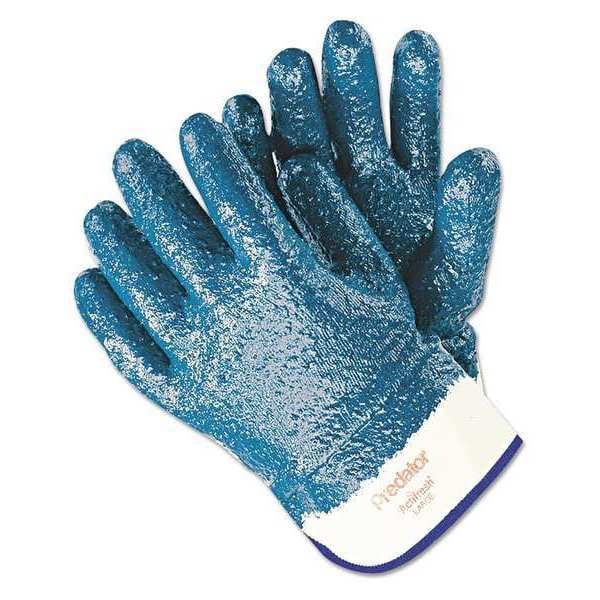 Guantes recubiertos de nitrilo MCR Safety, cobertura completa, azul/blanco, L, paquete de 12 - 127-9761R