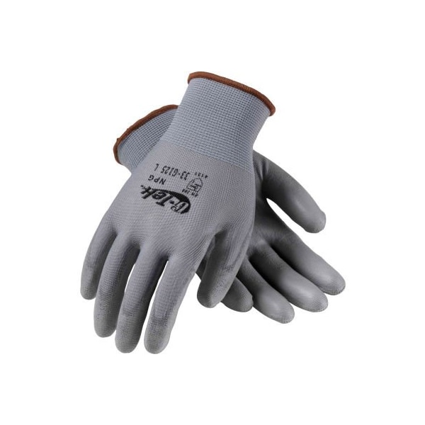 Guante de Nylon de Uso General G-Tek GP, Recubierto de Poliuretano, Gris, Talla L - 33-G125/L
