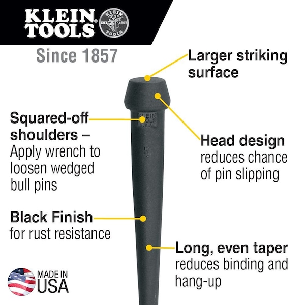 Klein Tools Broad-Head Bull Pin, 1-1/4-Inch - 3255