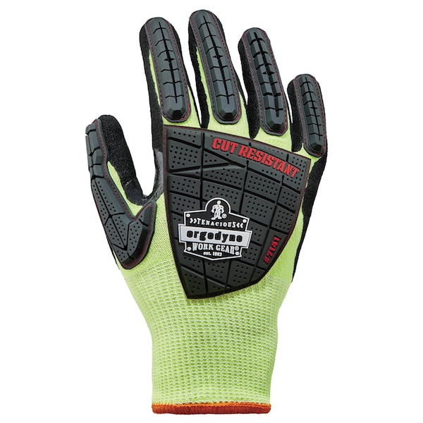Guantes recubiertos de nitrilo Proflex By Ergodyne 7141, ANSI A4, 72 pares, verde lima, tamaño ProFlex, 72 piezas - 17835