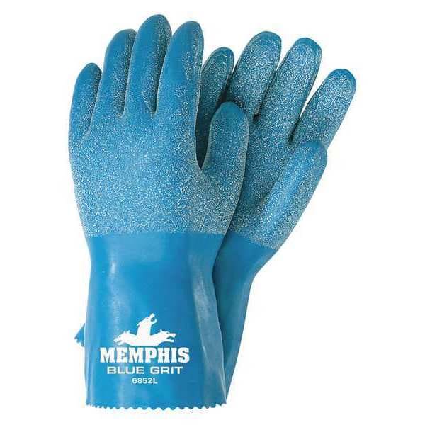 Guantes recubiertos de látex natural de MCR Safety, cobertura completa, color azul, talla chica, paquete con 2 unidades - 6852S