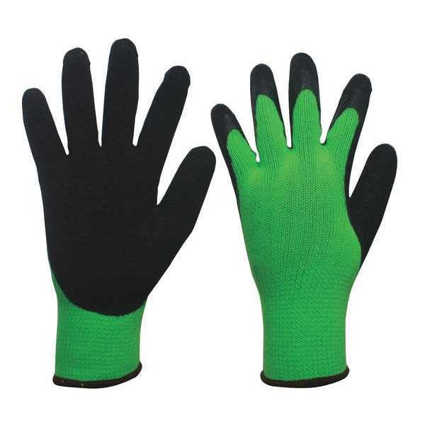 Guantes recubiertos de látex natural Condor, cobertura en la palma, negro/verde, talla M, paquete de 48 - 48UP52