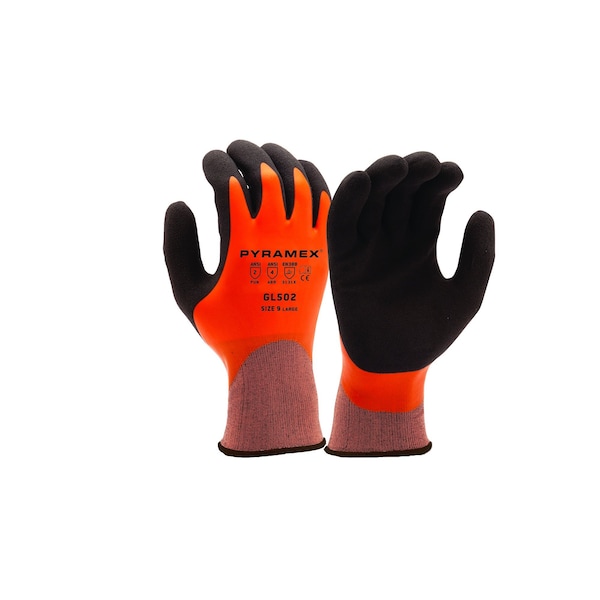 Guante Pyramex Full Drip Sandy de Látex a Prueba de Líquidos, Talla L, Paquete de 12 - GL502L