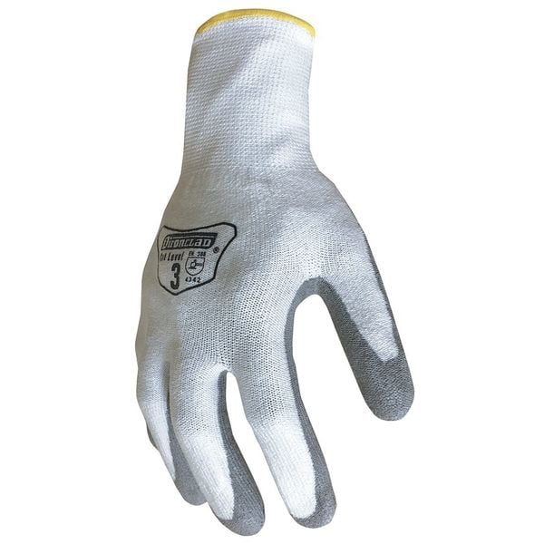 Guantes recubiertos de poliuretano Ironclad Performance Wear, cobertura en la palma, blanco/gris, L, par - G-IKC3-04-L