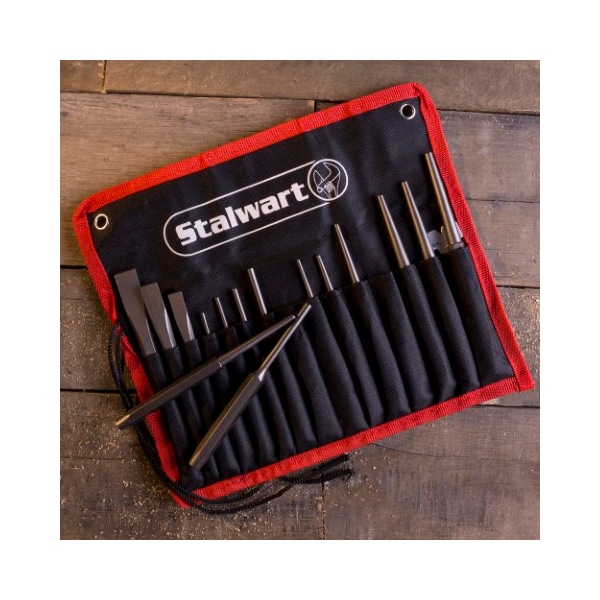 Fleming Supply 16-piece Punch and Chisel Set, Taper Punches, Cold Chisels, Pin Punches, Center Punches, Storage Case - 542553YLT