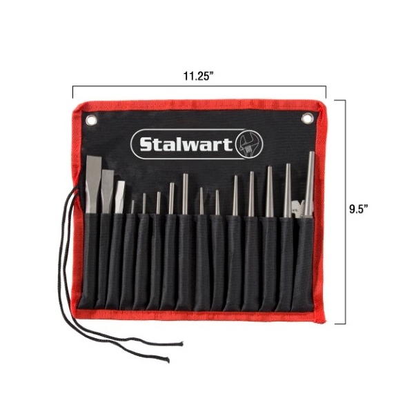 Fleming Supply 16-piece Punch and Chisel Set, Taper Punches, Cold Chisels, Pin Punches, Center Punches, Storage Case - 542553YLT